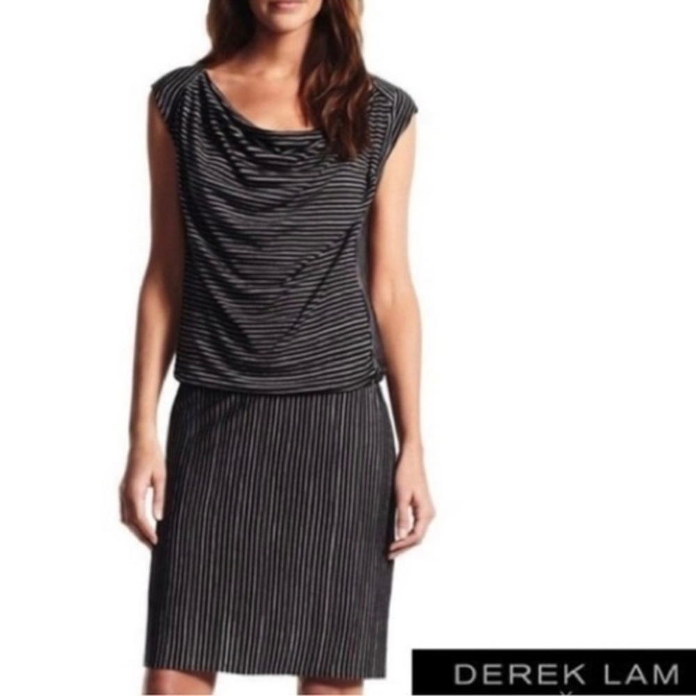 Derek Lam black/white striped midi dress size M